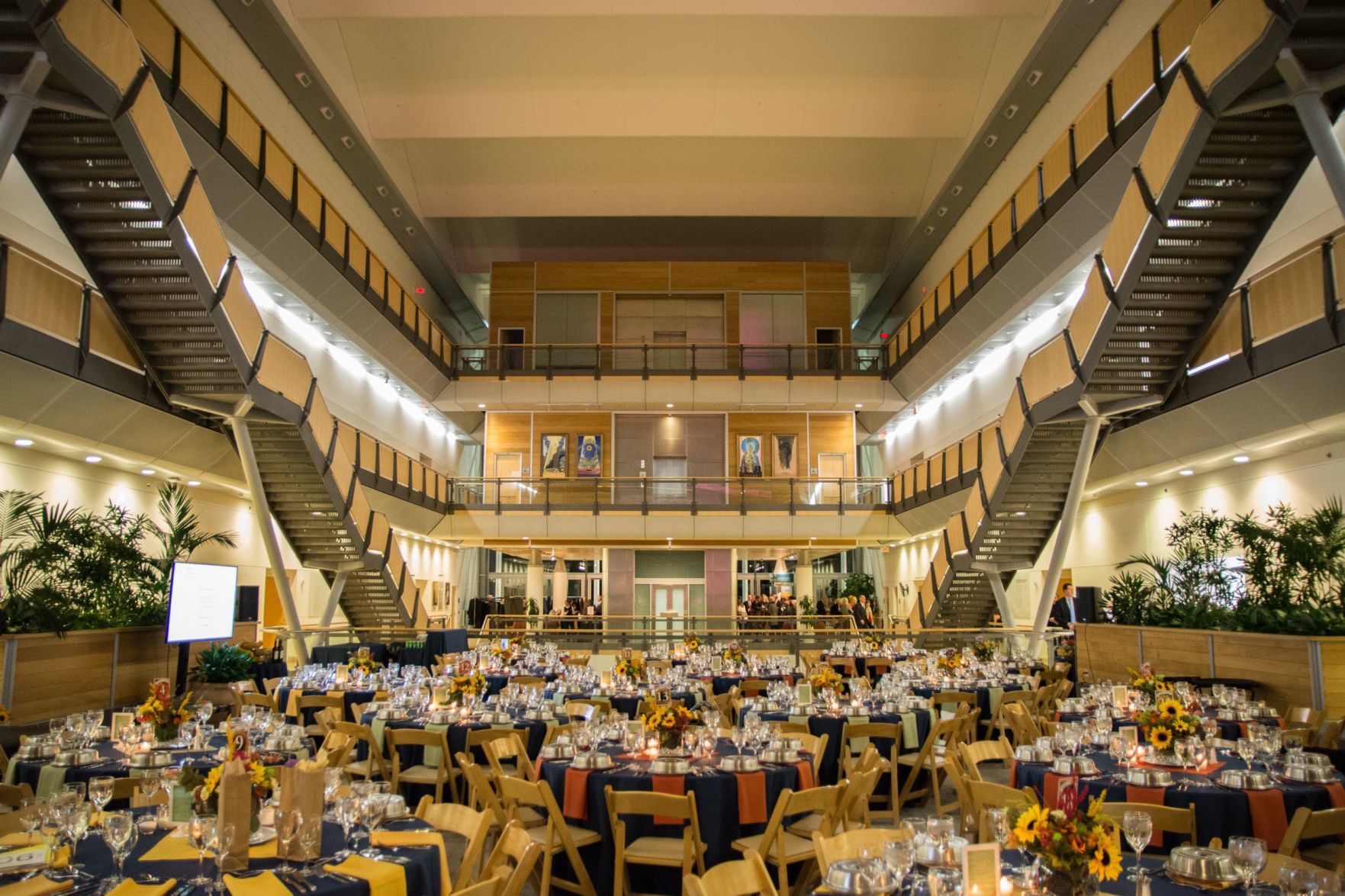 View of the dining area for the event at the Donald Danforth Plant Science Center